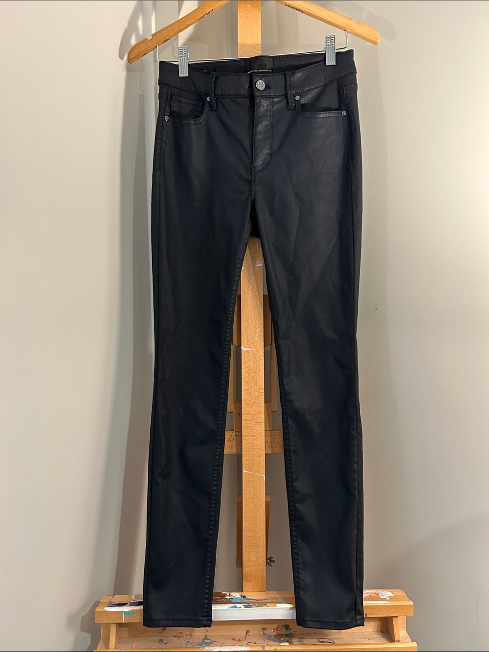 White House Black Market Black Skinny Coated Jeans
